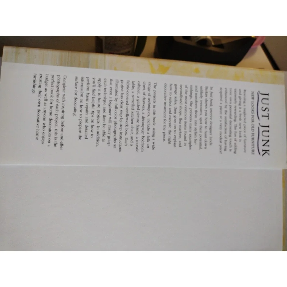 Reader's Digest‎ : Just Junk New Looks For Old Furniture by Linda Barker 1997/VG